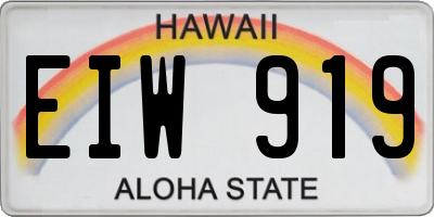 HI license plate EIW919