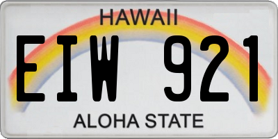 HI license plate EIW921