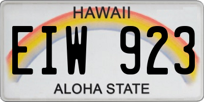 HI license plate EIW923