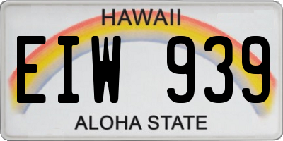 HI license plate EIW939