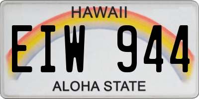 HI license plate EIW944
