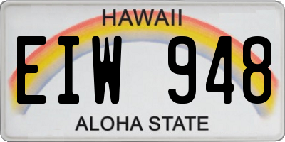 HI license plate EIW948