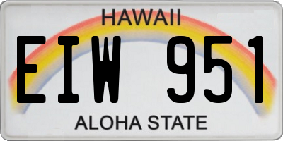HI license plate EIW951