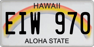HI license plate EIW970
