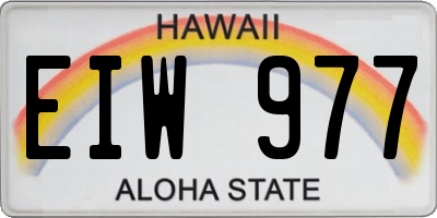HI license plate EIW977