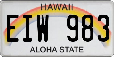 HI license plate EIW983