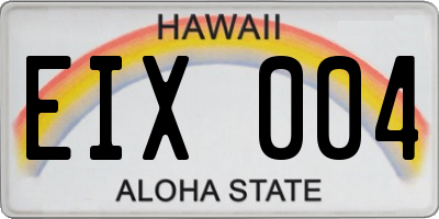 HI license plate EIX004
