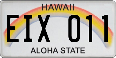 HI license plate EIX011