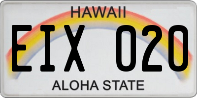 HI license plate EIX020