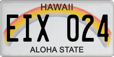 HI license plate EIX024