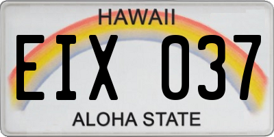 HI license plate EIX037