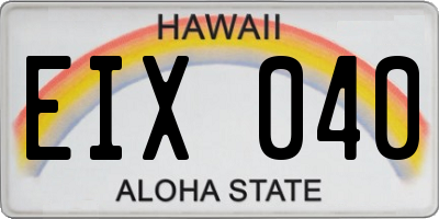 HI license plate EIX040