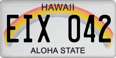 HI license plate EIX042