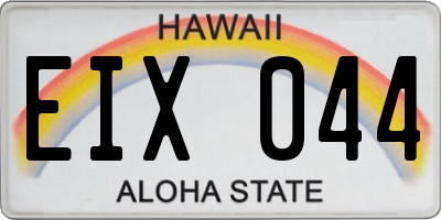 HI license plate EIX044