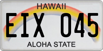 HI license plate EIX045