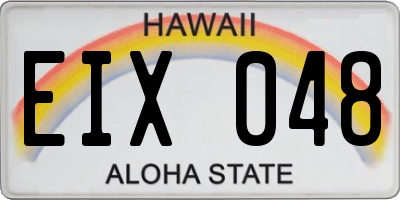 HI license plate EIX048