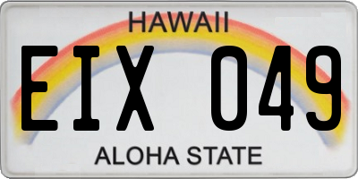HI license plate EIX049
