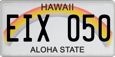 HI license plate EIX050