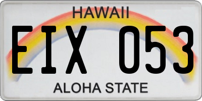 HI license plate EIX053