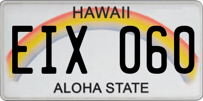 HI license plate EIX060