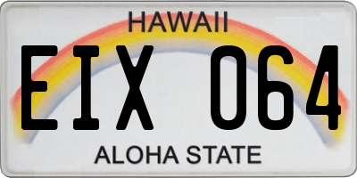 HI license plate EIX064