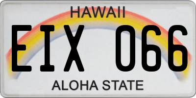 HI license plate EIX066
