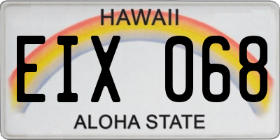 HI license plate EIX068