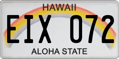 HI license plate EIX072