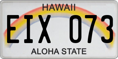 HI license plate EIX073
