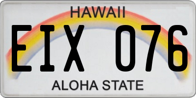 HI license plate EIX076