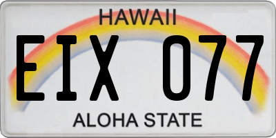HI license plate EIX077
