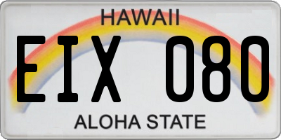 HI license plate EIX080