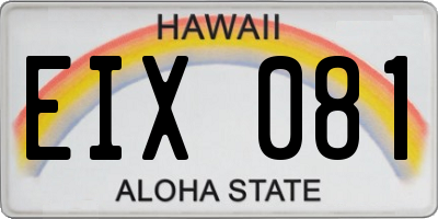 HI license plate EIX081