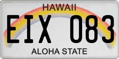 HI license plate EIX083