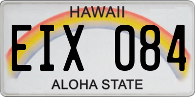 HI license plate EIX084