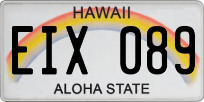 HI license plate EIX089