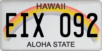 HI license plate EIX092