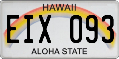 HI license plate EIX093