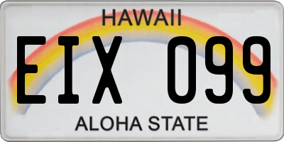 HI license plate EIX099