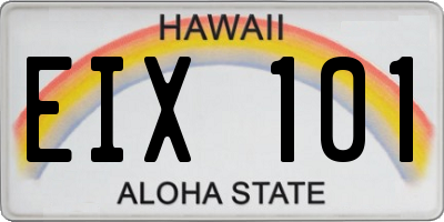 HI license plate EIX101