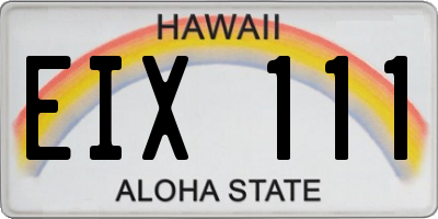 HI license plate EIX111