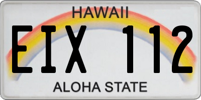 HI license plate EIX112