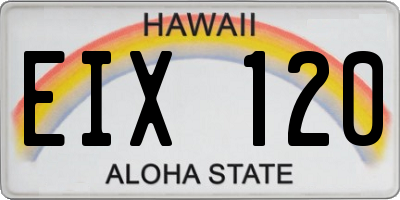 HI license plate EIX120