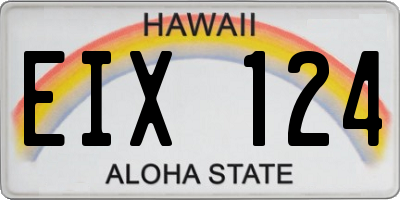 HI license plate EIX124