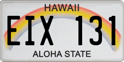 HI license plate EIX131