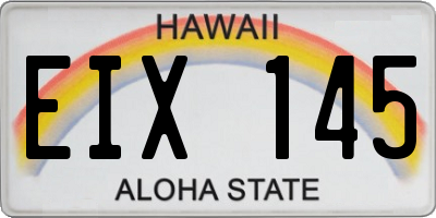 HI license plate EIX145