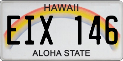 HI license plate EIX146