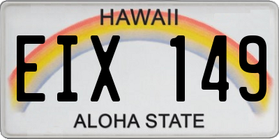 HI license plate EIX149