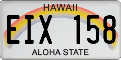 HI license plate EIX158