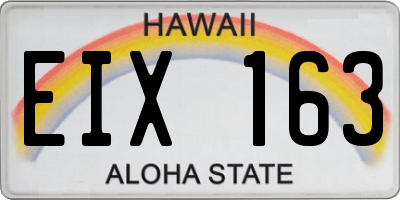 HI license plate EIX163